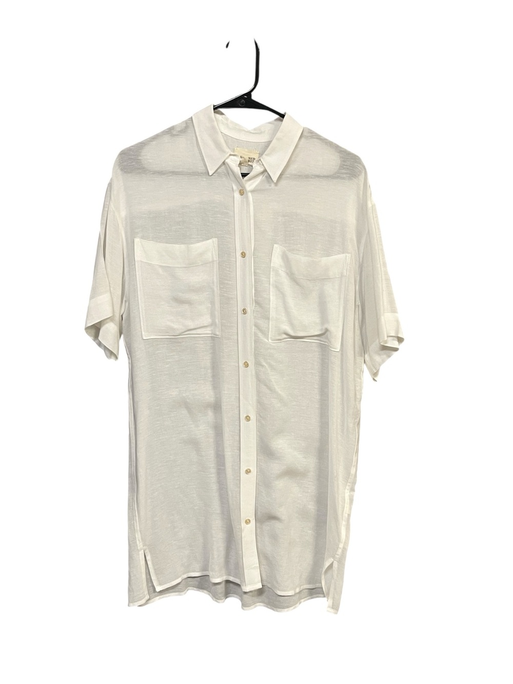 Aritzia Wilfred Free XS Sheer Linen Tunic White Longline Coastal Boho Resort